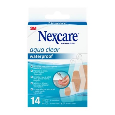 Sebtapasz, vízálló, vegyes méret, 14 db, 3M "Nexcare™ Aqua 360"